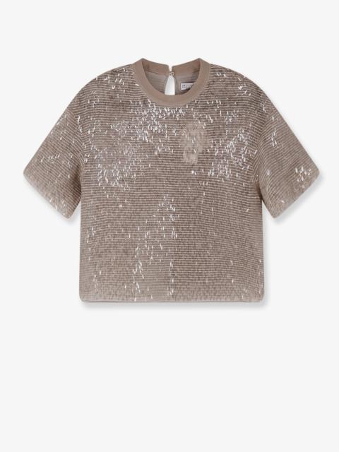 Brunello Cucinelli Silk Top With Sequins