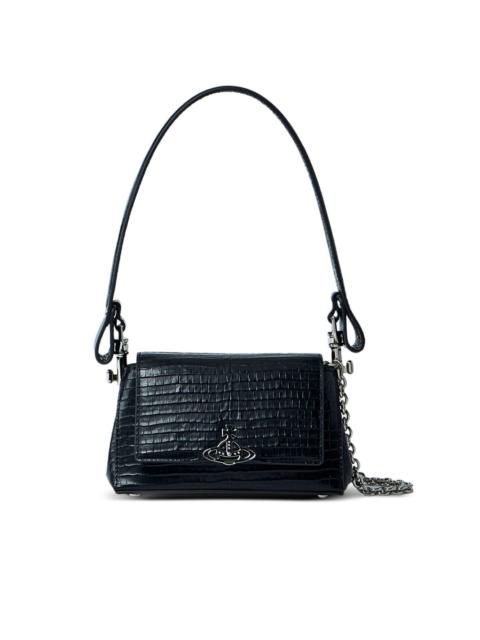 Vivienne Westwood small Hazel croc-embossed flap shoulder bag