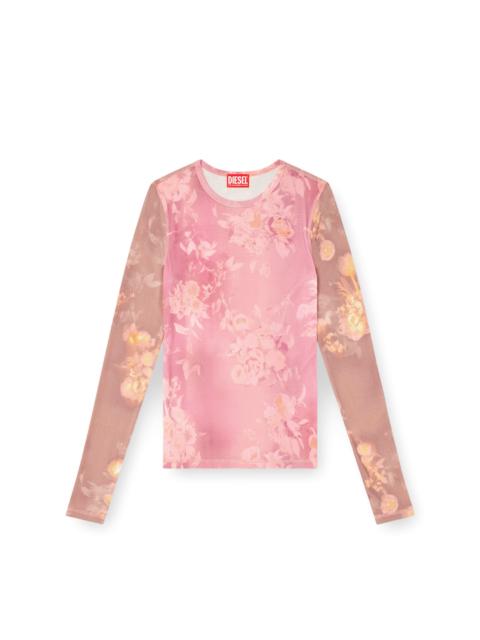 Diesel TOP IN FLORAL-PRINT RIBBED JERSEY