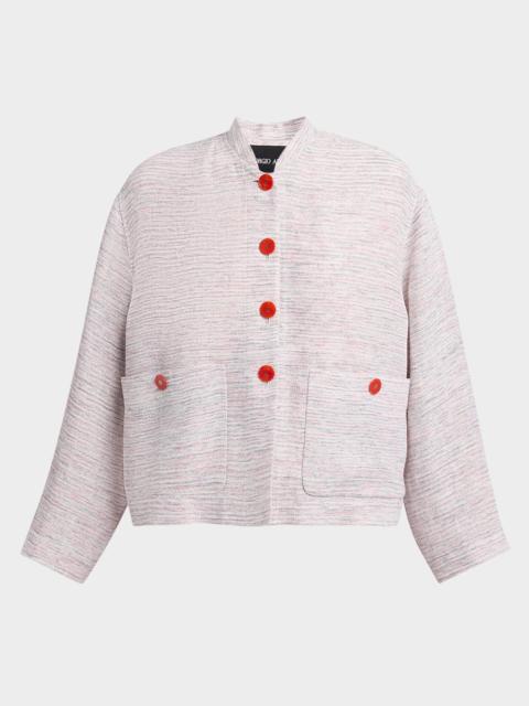 GIORGIO ARMANI Single-Breasted Linen Caban Coat