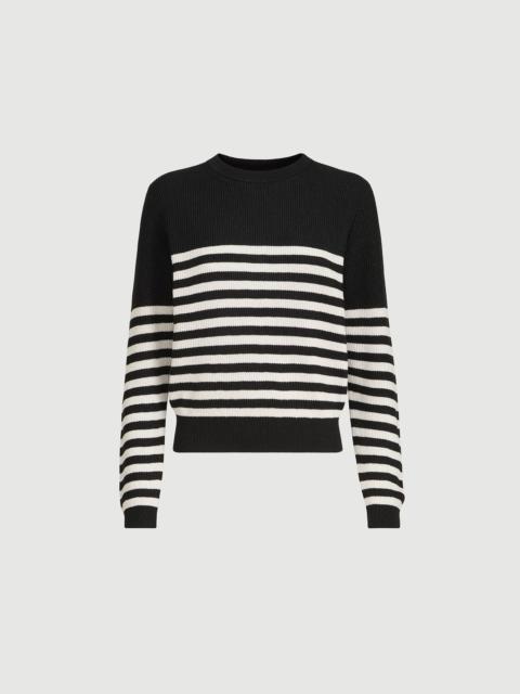Brunello Cucinelli Sparkling cotton striped English rib sweater with monili