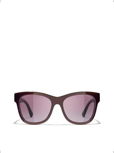 CH5380 square-frame acetate sunglasses