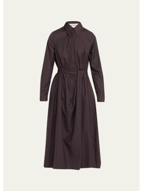 ROSIE ASSOULIN Nip/Tuck Pinstripe Shirtdress