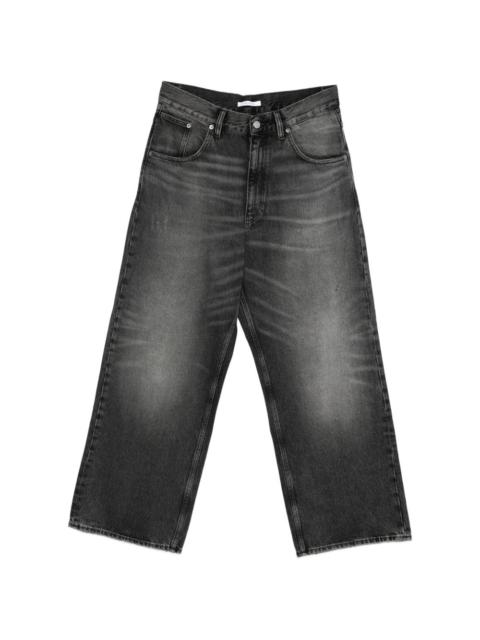 SUNFLOWER topstitching wide-leg jeans