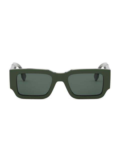 FENDI Men 51MM Rectangular Sunglasses - Dark Green Green