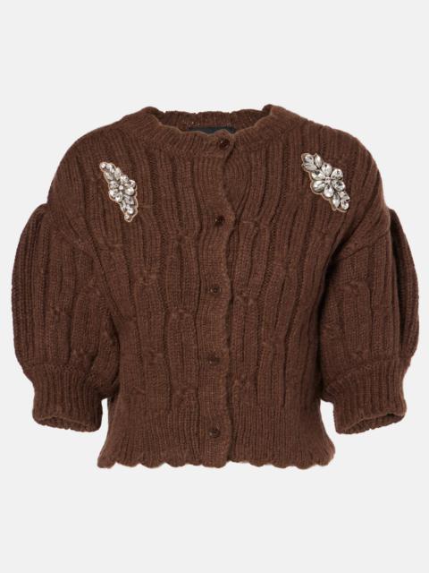 Simone Rocha Embellished wool-blend cardigan