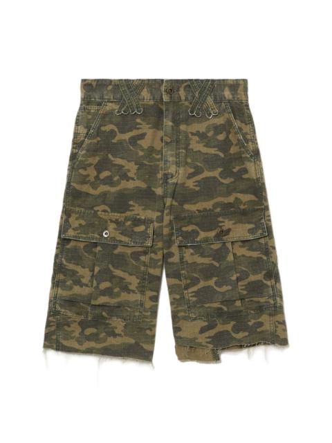 We11done camouflage-print cargo shorts
