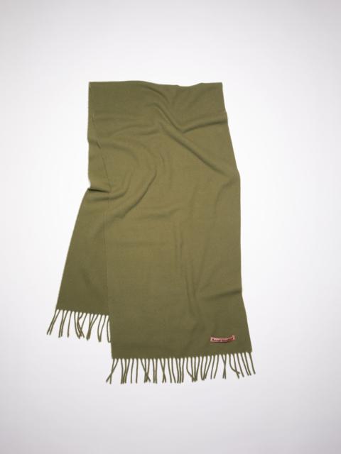 Fringe wool scarf - Narrow - Hunter green