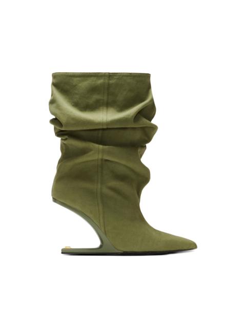 Balmain draped cotton ankle boots