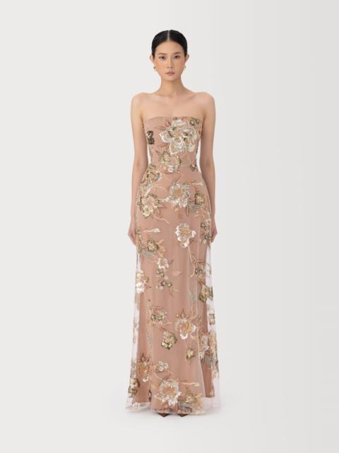 SAU LEE PIPPA STRAPLESS MAXI DRESS
