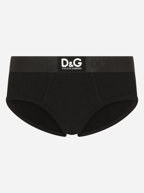 Two-way stretch cotton Brando briefs with D&G patch