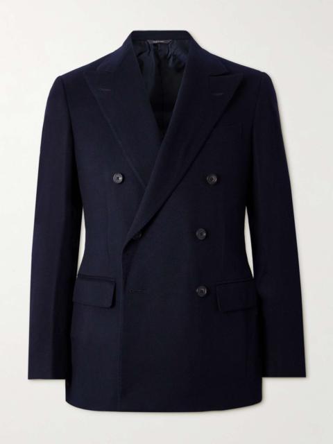 Loro Piana Milano Double-Breasted Brushed Cashmere Blazer