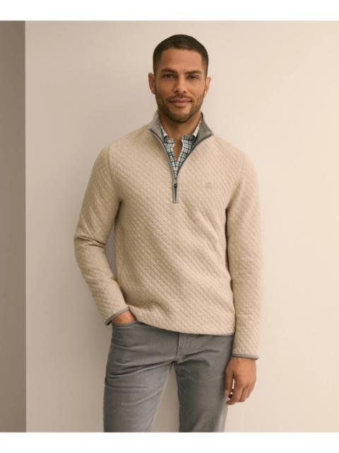 Brooks Brothers Cotton Blend Diamond-Quilted Quarter-Zip
