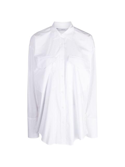straight-point collar cotton shirt