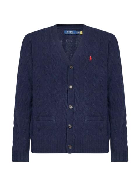 Polo Ralph Lauren Hunter navy cable-knit wool and cashmere cardigan