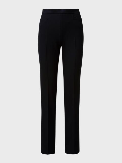 AKRIS Francoise Slim-Straight Pants, Black
