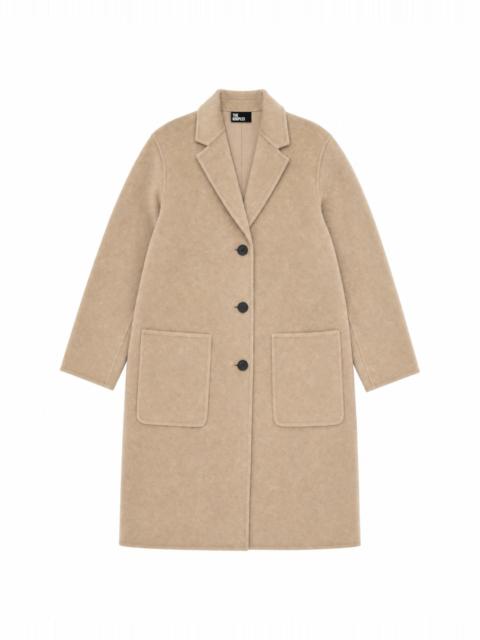 The Kooples BEIGE REVERSIBLE WOOL-BLEND COAT