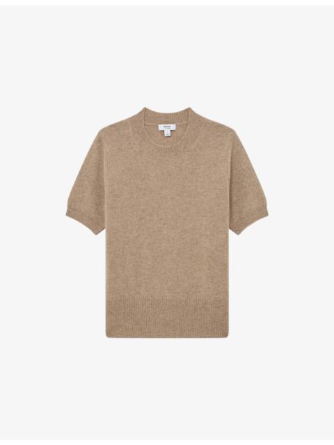 REISS Stevie Crewneck Short-Sleeve Cashmere T-Shirt