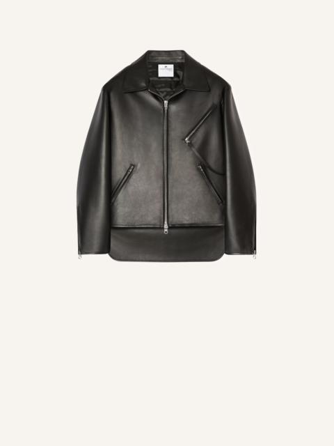 courrèges OVERSIZED LEATHER BIKER JACKET