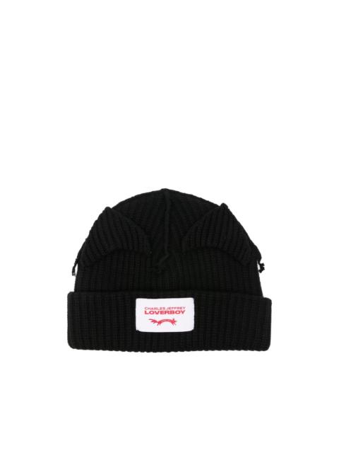 CHARLES JEFFREY LOVERBOY ribbed-knit beanie