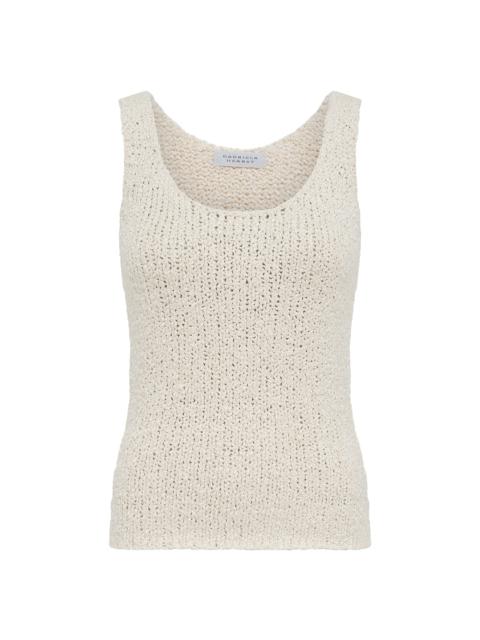Flynn Knit Tank Top in Ivory Silk Boucle