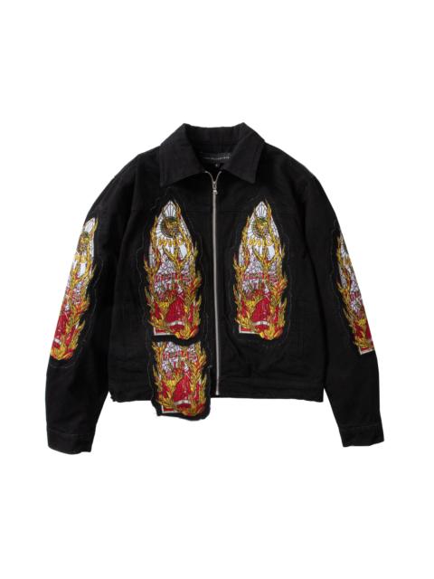 WHO DECIDES WAR FLAME GLASS TRUCKER JACKET