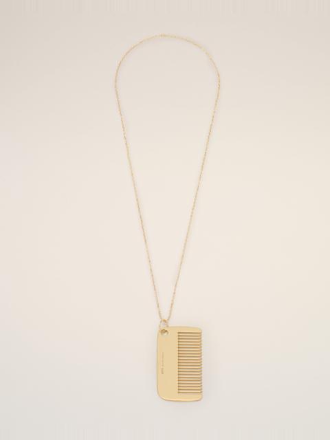 AMI Paris GOLD BRASS COMB PENDANT NECKLACE