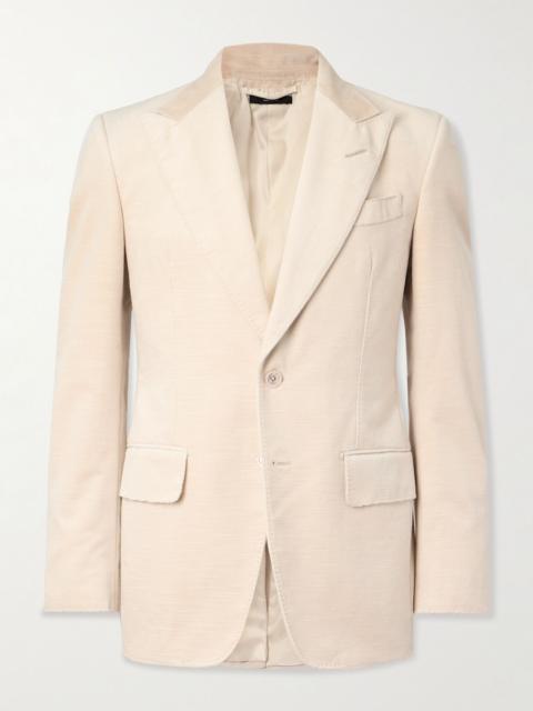 TOM FORD Shelton Slim-Fit Cotton-Velvet Blazer Ivory
