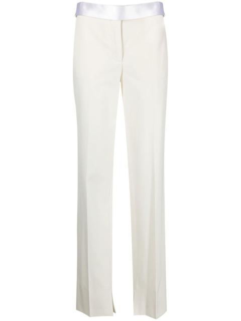 white straight leg trousers
