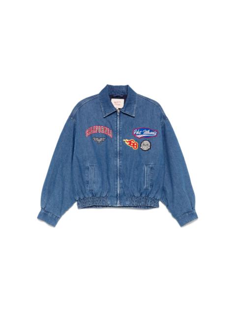 maje embroidered denim jacket