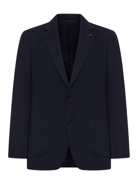 LARDINI SINGLE-BREASTED TAILORED JACKET IN CHECK FABRIC