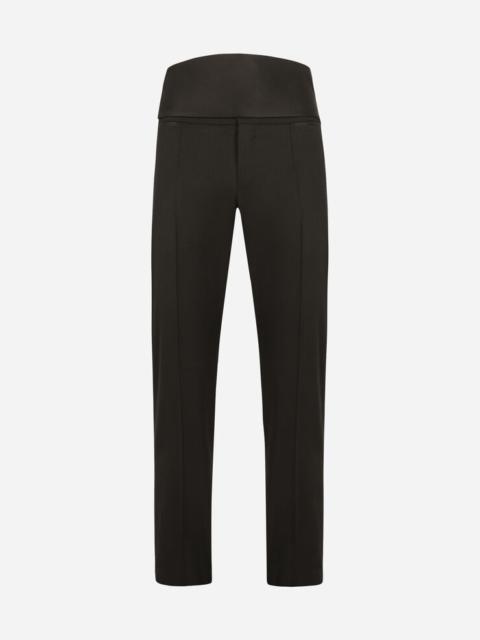 Stretch wool tuxedo pants