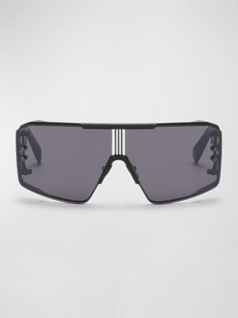Balmain Le Masque Titanium & Acetate Shield Sunglasses