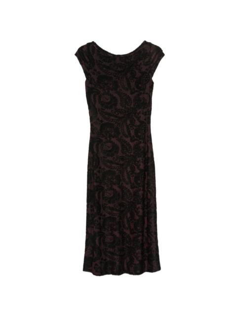 Etro paisley-patterned devoré midi dress
