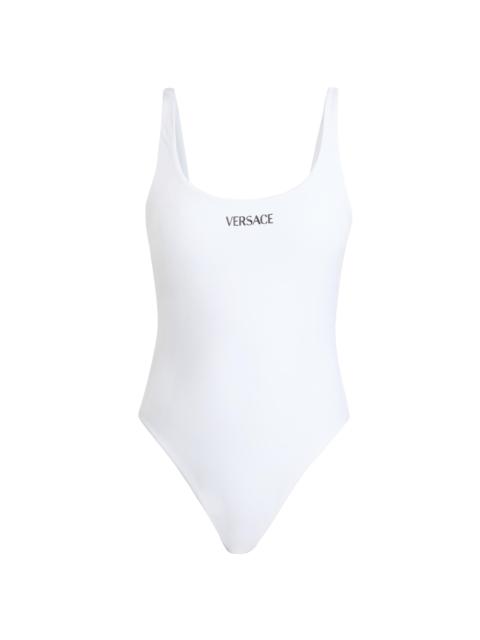 VERSACE Women's Stamped Logo One-Piece Swimsuit - White