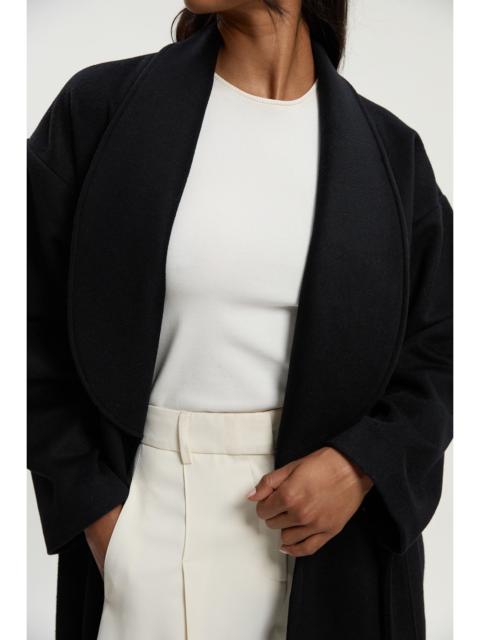 KAREN MILLEN Brushed Wool  Belted Wrap Tailored Maxi Coat