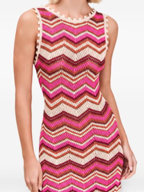 DEVON WINDSOR Alba chevron-knit scalloped-edge mini dress