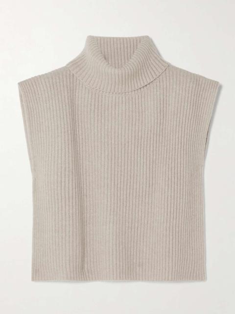 Ribbed cashmere turtleneck dickey Sand