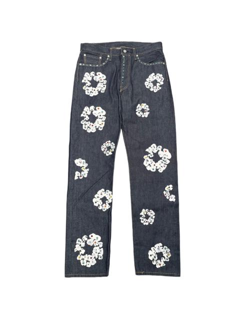 DENIM TEARS Levi's 501 Rhinestone Cotton Wreath Logo Jeans "Selvedge - Indigo / White" DT295