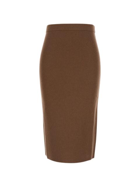 Max Mara Zucca ribbed-knit midi skirt