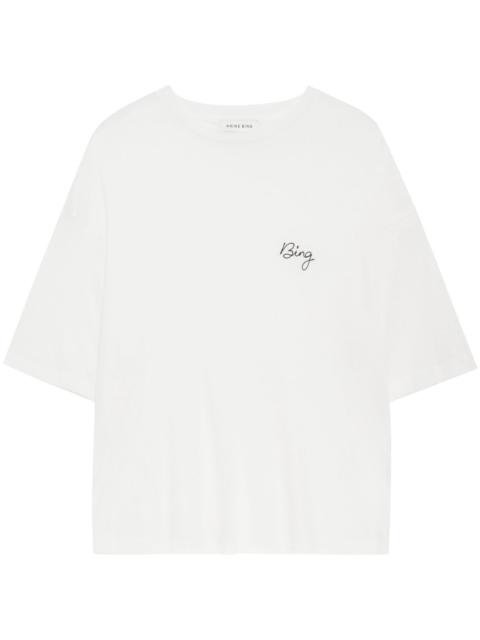 ANINE BING Louis logo-embroidered T-shirt