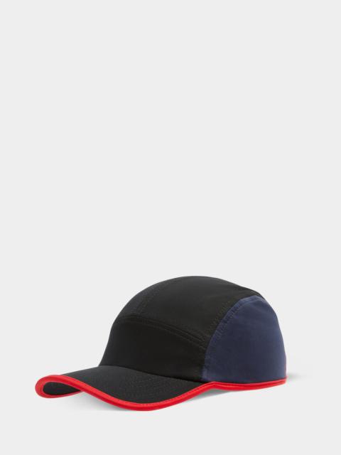 BLACK BASEBALL CAP WITH RED PROFILE