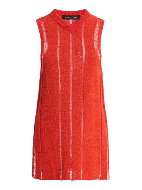 Proenza Schouler Maelle Tweed Top red