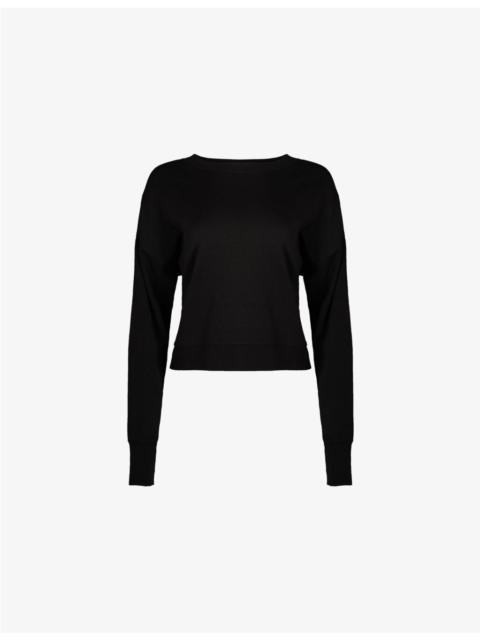 Sweaty Betty After Class Cropped Stretch-Woven Sweatshirt