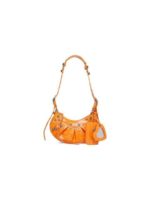 Women's Le Cagole Xs Shoulder Bag Crocodile Embossed  in Orange