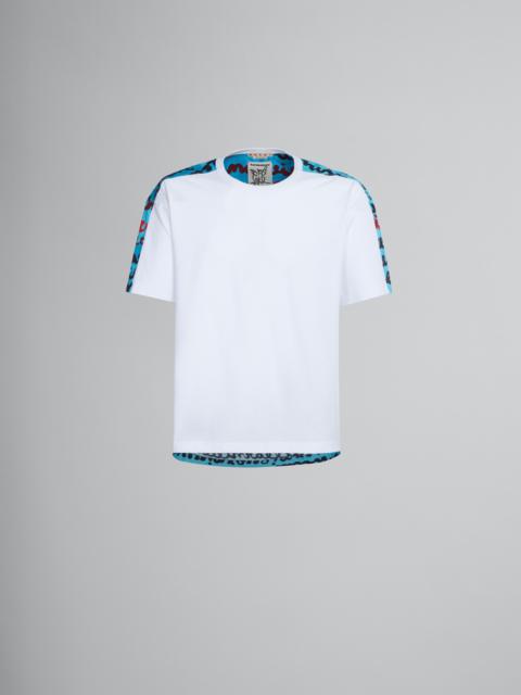 Marni BIO COTTON JERSEY T-SHIRT WITH CONTRASTING BACK