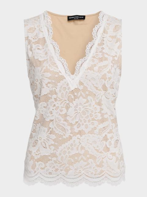 GENERATION LOVE Leila Lace V-Neck Tank Top