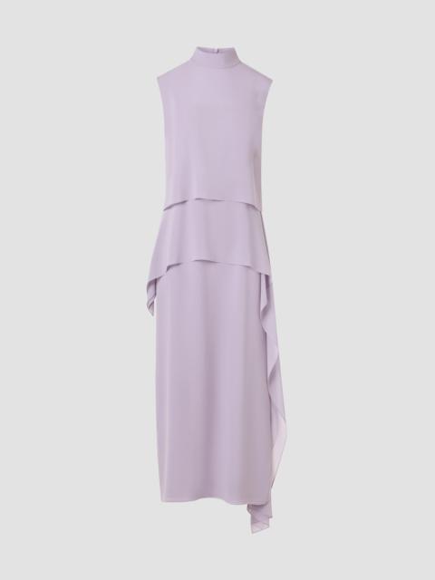 AKRIS Women's Silk Layered Mock-Neck Midi Dress - Malva