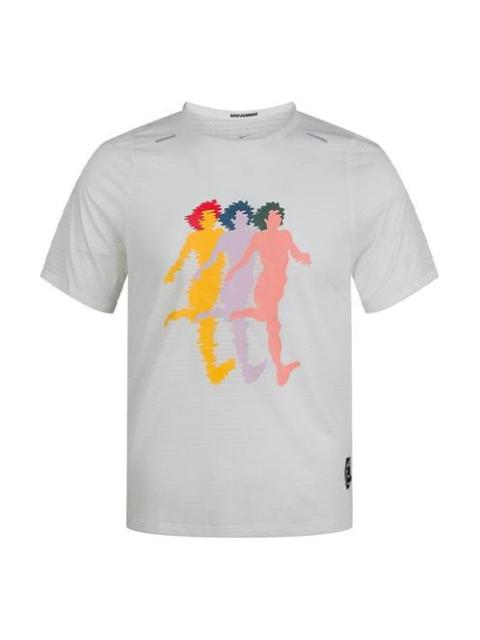 Men's Nike Dri-FIT Rise 365 A.I.R Artist Pattern Running Short Sleeve White T-Shirt CJ5805-133