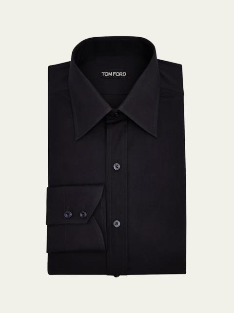TOM FORD Men's Poplin Point-Collar Dress Shirt